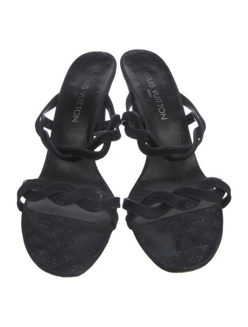 Louis Vuitton Monogram Pattern Braided Accents Slingback Sandals