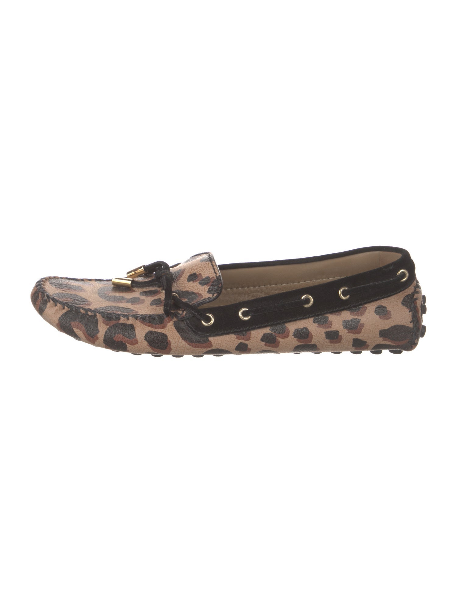 Louis Vuitton Leather Animal Print Loafers