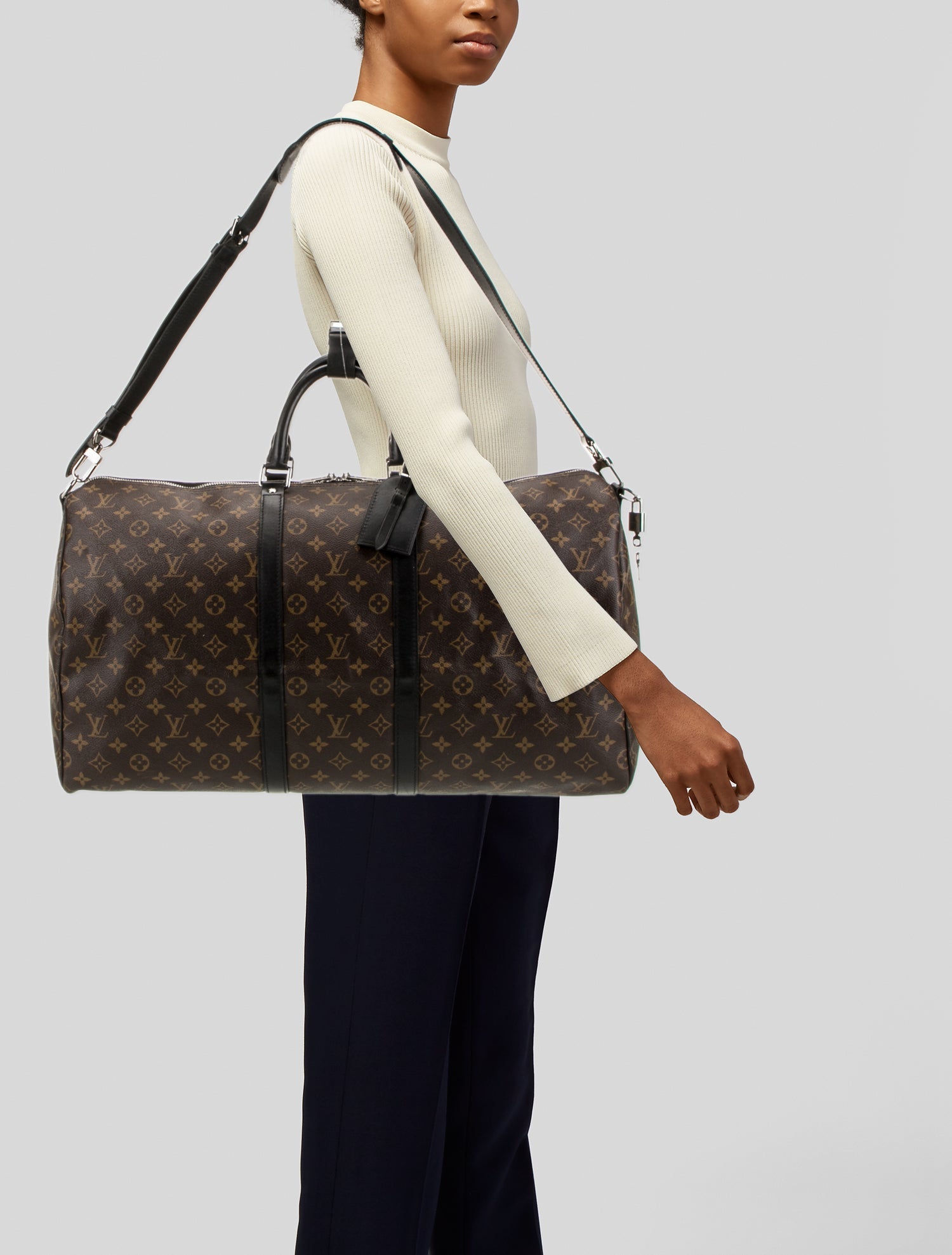 Louis Vuitton Coated Canvas Keepall Bandouliere 55