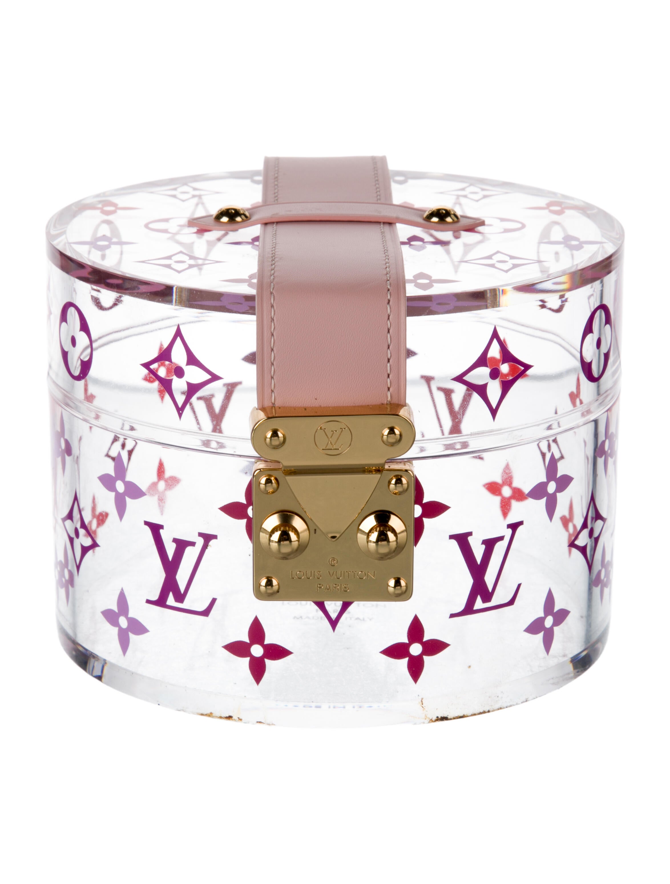 Louis Vuitton Rose Monogram Plexiglas Cylinder Scott Box