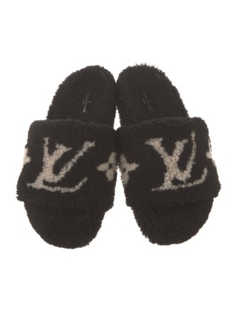 Louis Vuitton Shearling Printed Slides