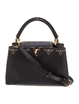 Louis Vuitton Taurillon Leather Flower Stud Capucines PM