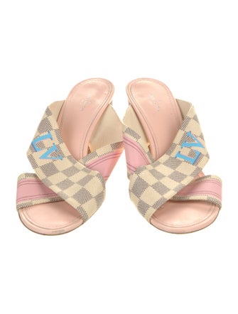 Louis Vuitton Damier Azur Pattern Slides