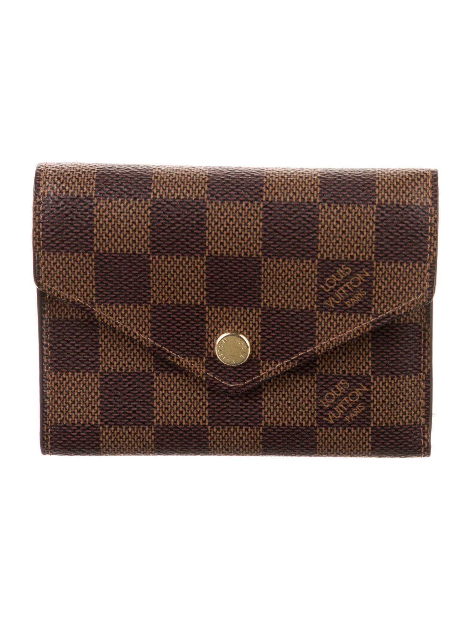 Louis Vuitton Damier Ebene Pattern Coated Canvas Victorine Wallet