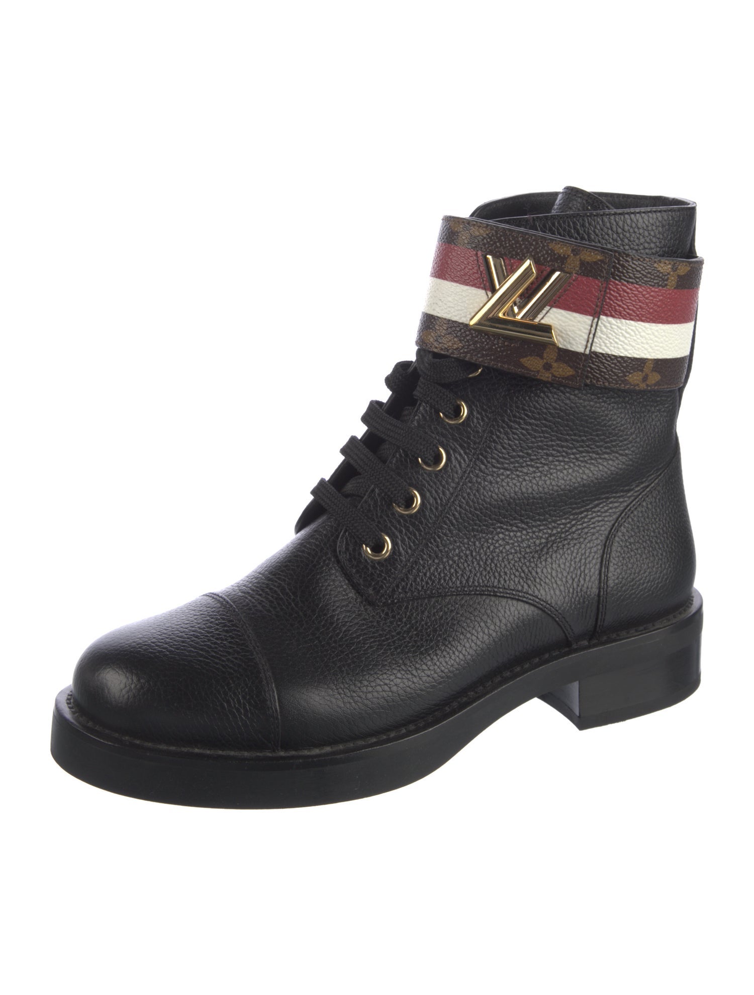 Louis Vuitton LV Monogram Leather Combat Boots