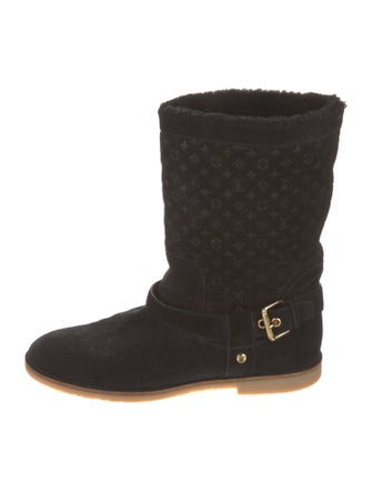 Louis Vuitton LV Monogram Suede Moto Boots