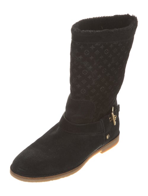 Louis Vuitton LV Monogram Suede Moto Boots