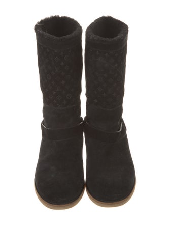Louis Vuitton LV Monogram Suede Moto Boots
