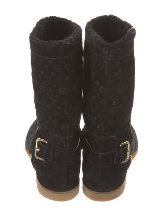 Louis Vuitton LV Monogram Suede Moto Boots