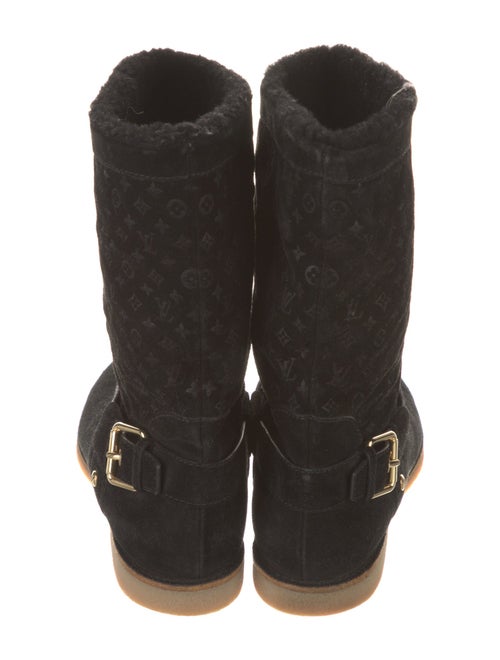 Louis Vuitton LV Monogram Suede Moto Boots