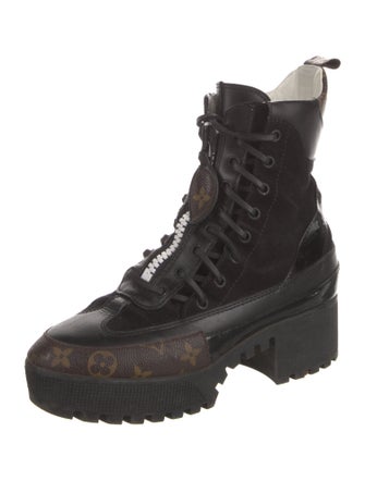 Louis Vuitton LV Monogram Leather Combat Boots