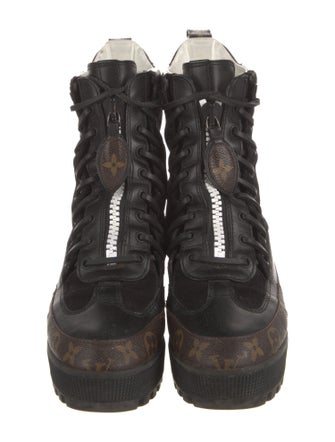 Louis Vuitton LV Monogram Leather Combat Boots