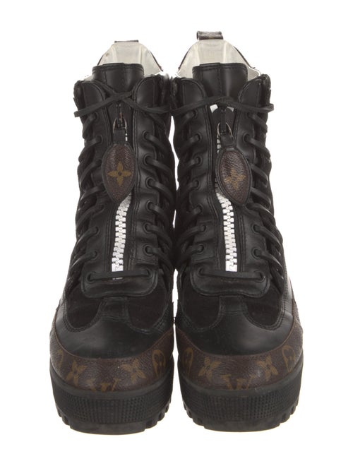 Louis Vuitton LV Monogram Leather Combat Boots