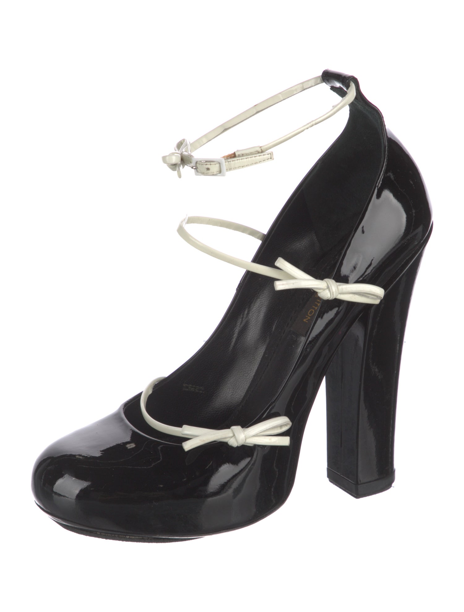 Louis Vuitton Patent Leather Bow Accents Pumps