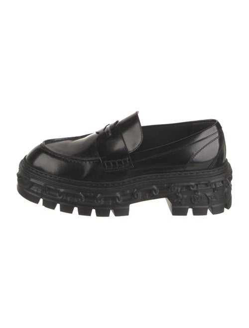 Louis Vuitton Patent Leather Chain-Link Accents Loafers