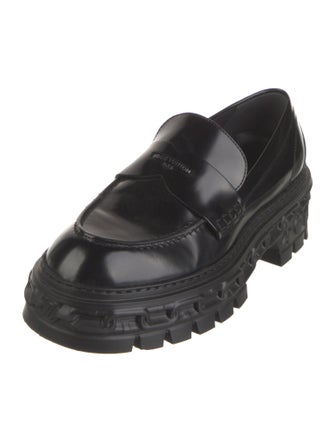 Louis Vuitton Patent Leather Chain-Link Accents Loafers