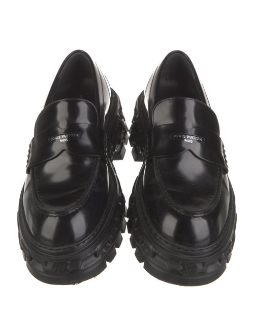 Louis Vuitton Patent Leather Chain-Link Accents Loafers
