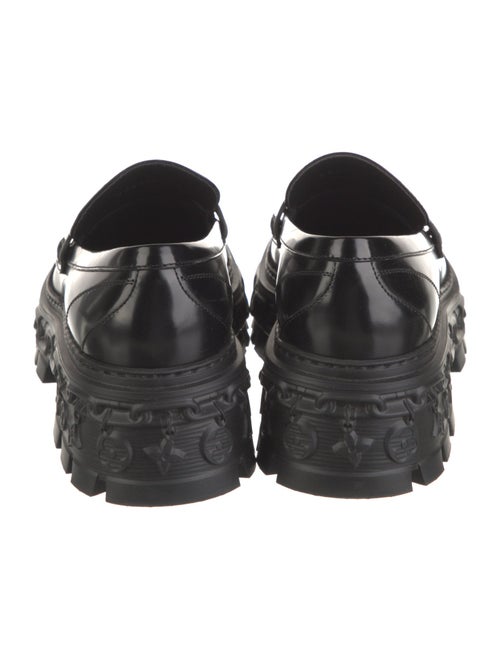 Louis Vuitton Patent Leather Chain-Link Accents Loafers