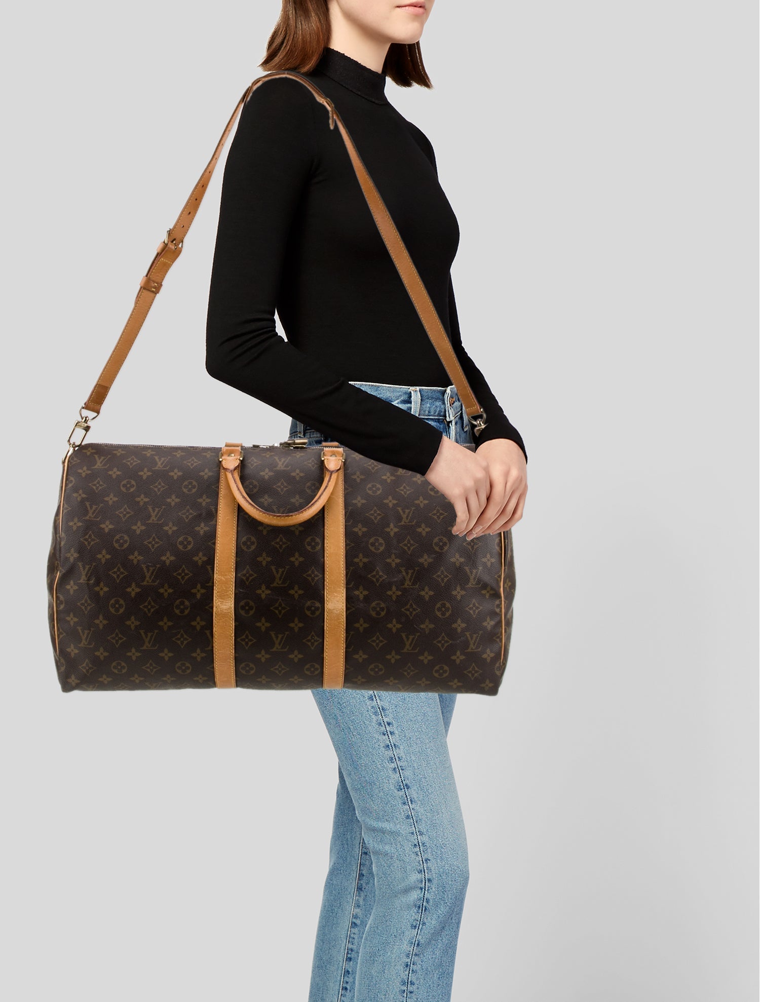 Louis Vuitton LV Monogram Keepall Bandouliere 55 Vintage