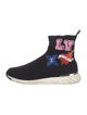 Louis Vuitton Monogram Pattern Embroidered Accent Sock Sneakers