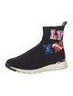 Louis Vuitton Monogram Pattern Embroidered Accent Sock Sneakers