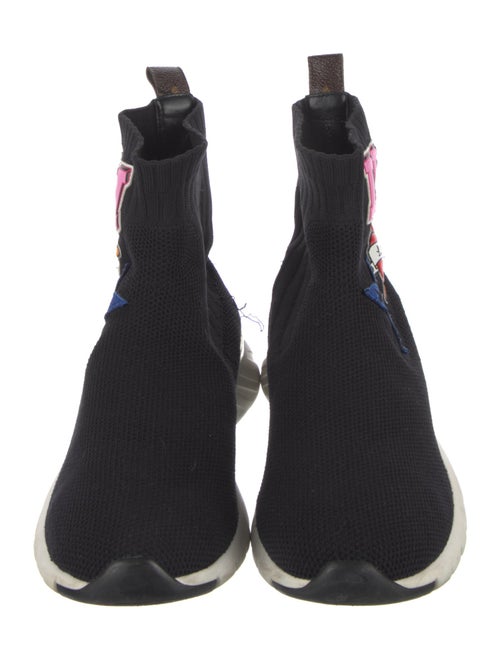 Louis Vuitton Monogram Pattern Embroidered Accent Sock Sneakers
