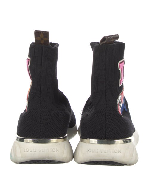 Louis Vuitton Monogram Pattern Embroidered Accent Sock Sneakers