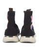 Louis Vuitton Monogram Pattern Embroidered Accent Sock Sneakers