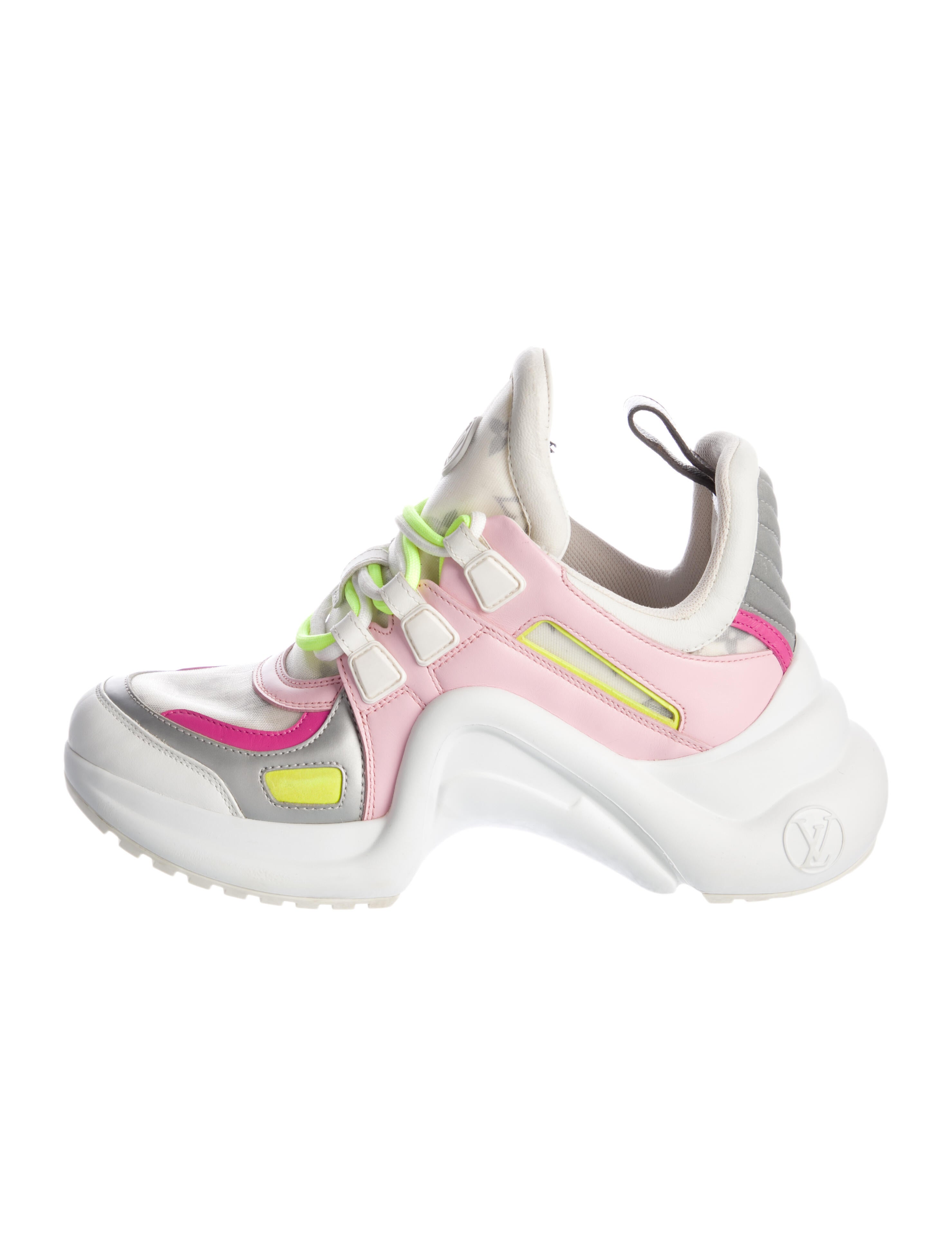 Louis Vuitton Leather Colorblock Pattern Chunky Sneakers