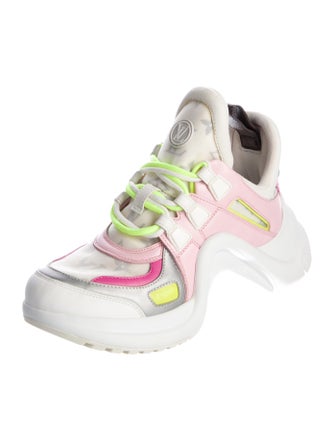 Louis Vuitton Leather Colorblock Pattern Chunky Sneakers