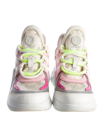 Louis Vuitton Leather Colorblock Pattern Chunky Sneakers