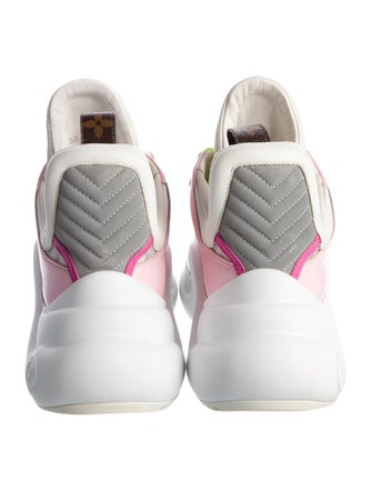 Louis Vuitton Leather Colorblock Pattern Chunky Sneakers