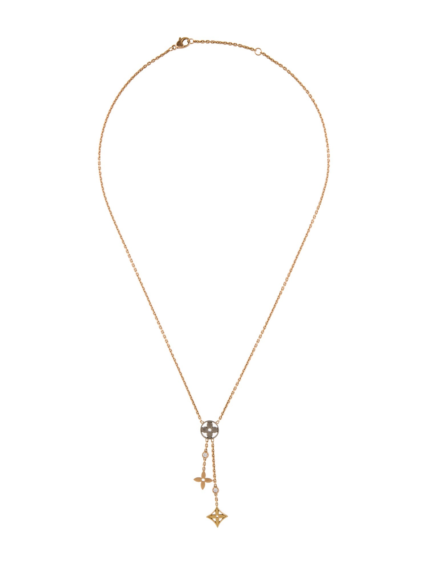 Louis Vuitton 18K Diamond Idylle Blossom Y Pendant Necklace