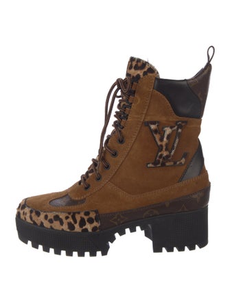 Louis Vuitton LV Monogram Suede Combat Boots