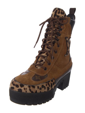 Louis Vuitton LV Monogram Suede Combat Boots