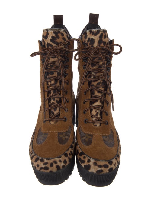 Louis Vuitton LV Monogram Suede Combat Boots