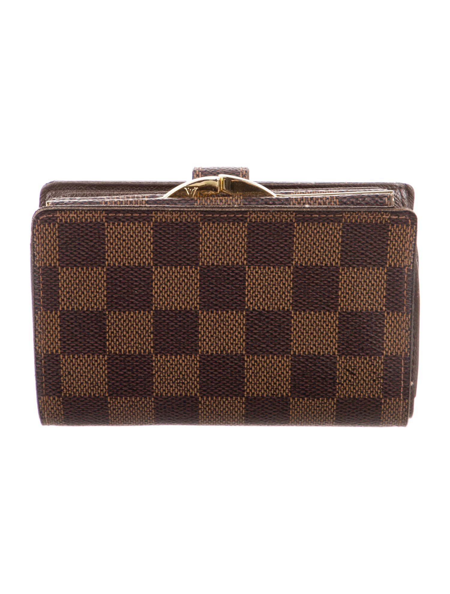 Louis Vuitton Damier Ebene Pattern Coated Canvas French Purse