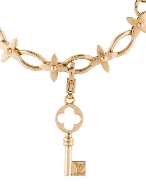 Louis Vuitton 18K Fleur Link Bracelet w/ 18K Key Charm