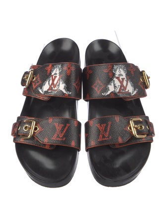 Louis Vuitton Leather Printed Slides