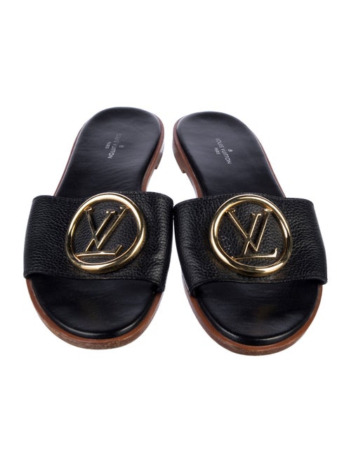Louis Vuitton LV Monogram Leather Slides