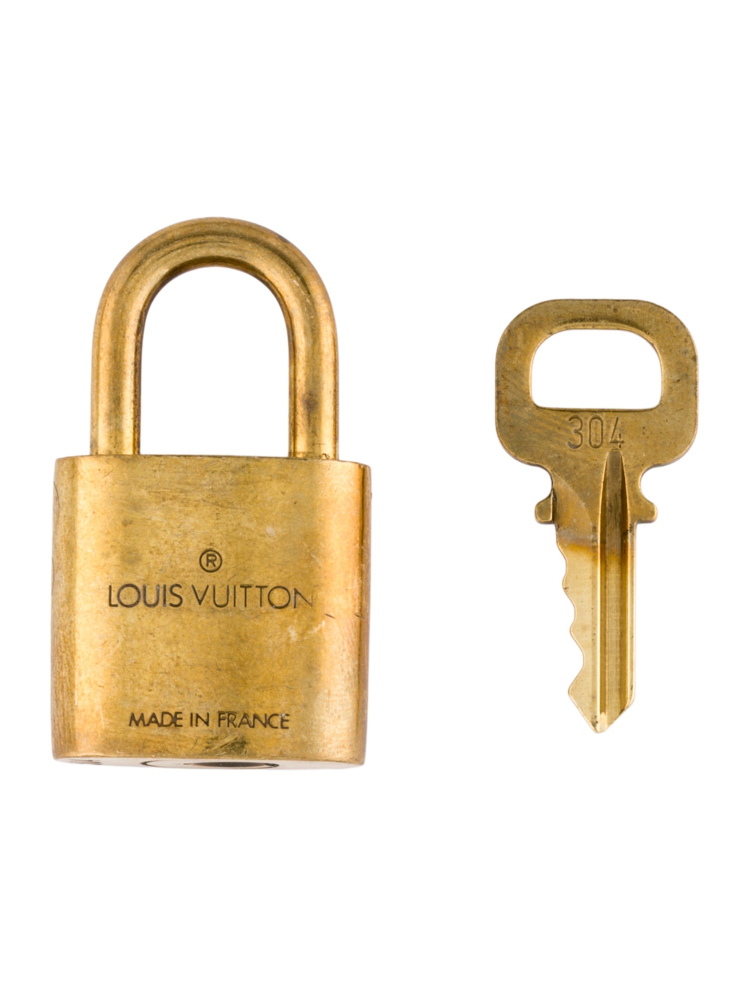 Louis Vuitton Brass Lock & Key Set