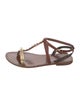 Louis Vuitton Monogram Pattern Leather T-Strap Sandals