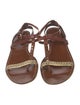 Louis Vuitton Monogram Pattern Leather T-Strap Sandals