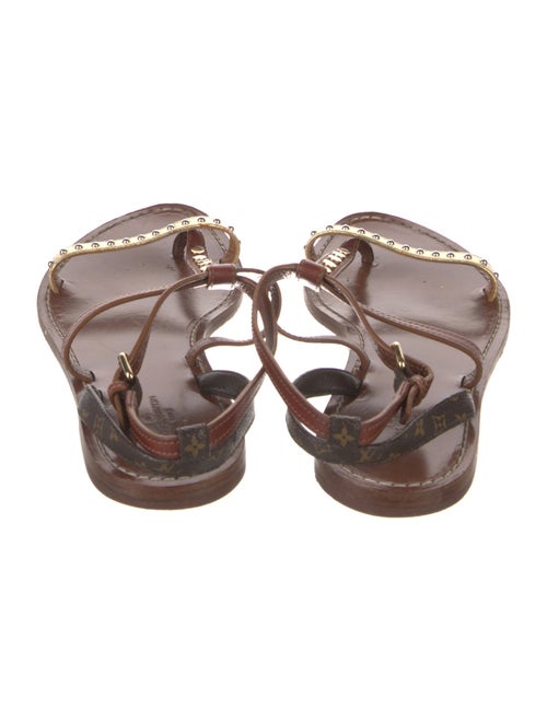 Louis Vuitton Monogram Pattern Leather T-Strap Sandals
