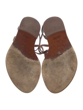 Louis Vuitton Monogram Pattern Leather T-Strap Sandals