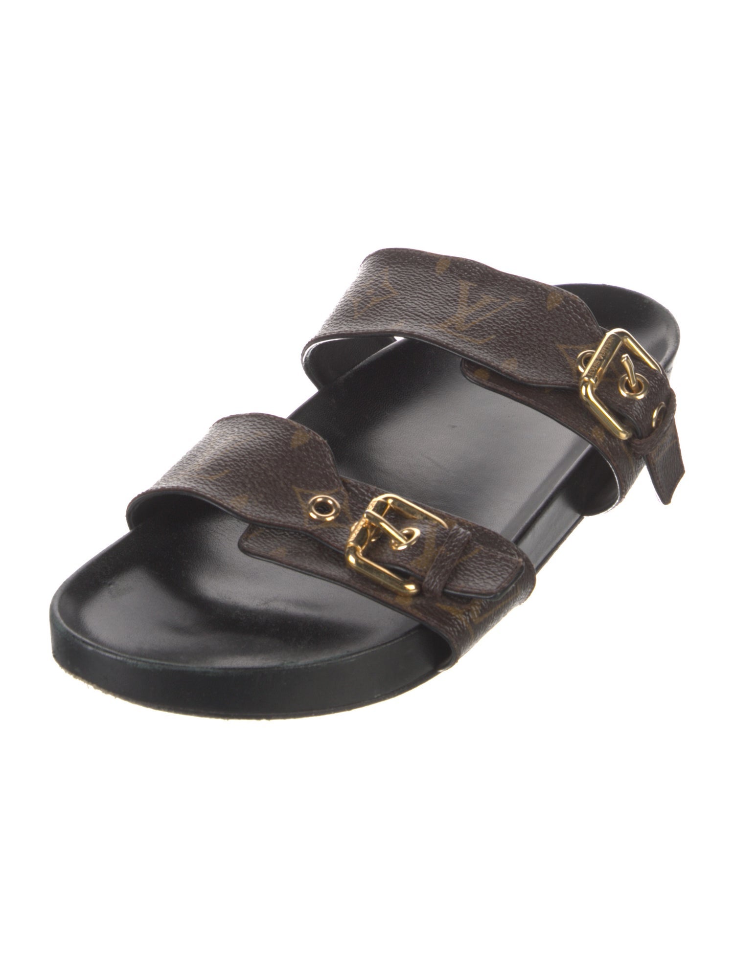 Louis Vuitton LV Monogram Leather Slides
