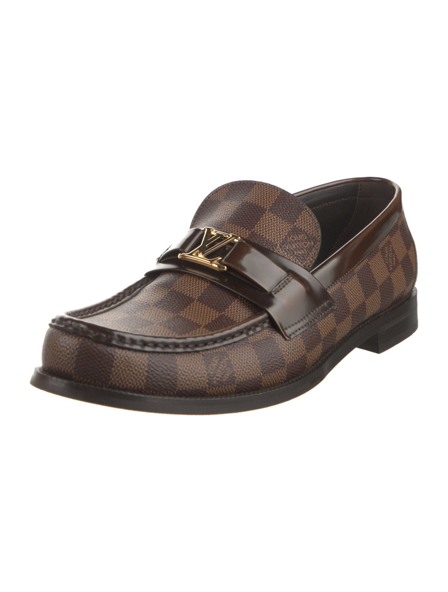 Louis Vuitton Damier Ebene Pattern Dress Loafers