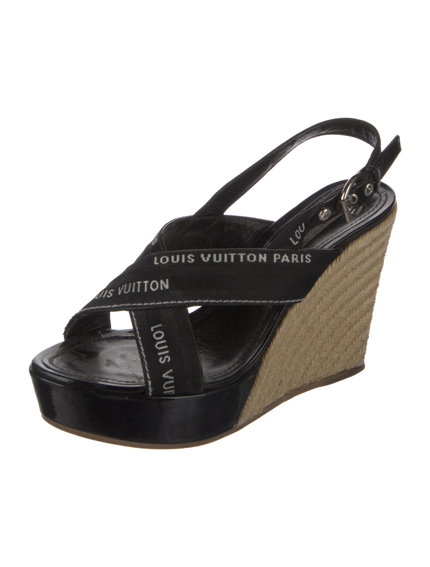 Louis Vuitton Canvas Printed Slingback Sandals