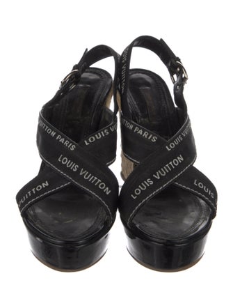 Louis Vuitton Canvas Printed Slingback Sandals