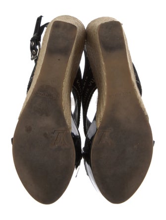 Louis Vuitton Canvas Printed Slingback Sandals